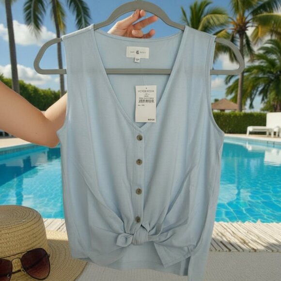 NWT Lou & Grey Signature Softblend Sleeveless Top | Light Blue | XXSmall - Picture 1 of 2